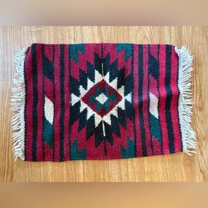 Southwestern Patterned Rug - Red, Green, and Black